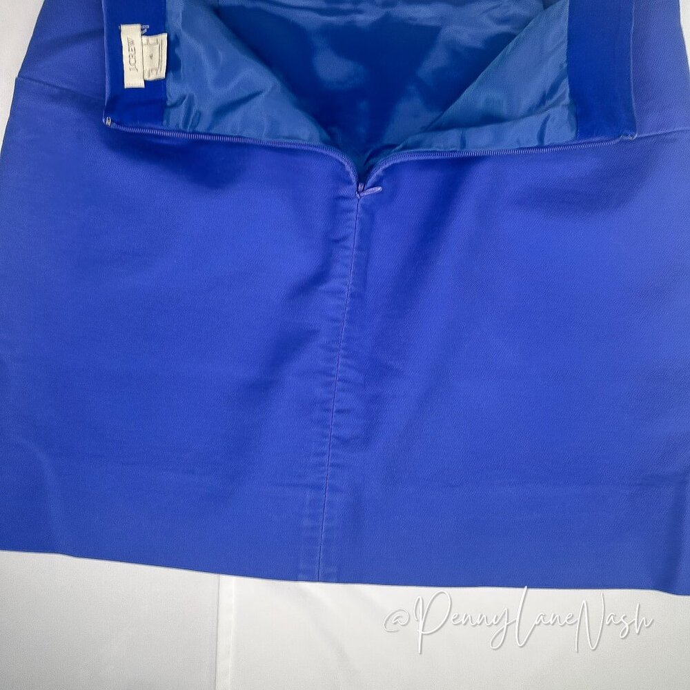 J.Crew Double Serge Cotton A Line Mini Skirt Size 4 Brilliant Blue - Picture 7 of 10